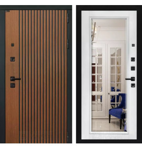 Входная дверь STORM с Зеркалом Фацет - Белый софт