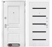 Входная дверь VERSAL 01 - Белое дерево, стекло черное
