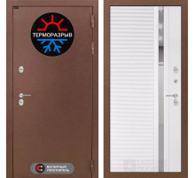 Входная дверь Термо Магнит 31 - Белый софт, зеркальная вставка с тонировкой