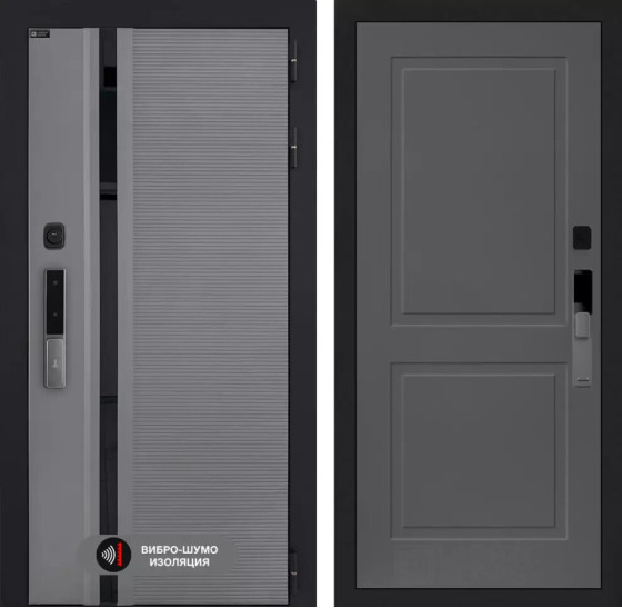 Входная дверь Пиано Смарт 2.0 панель 11 - Графит софт | Фрезерованная МДФ панель 10 мм, цвет 