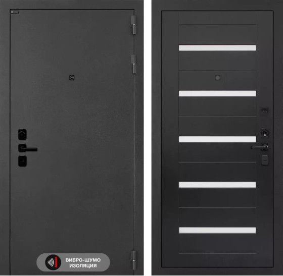 Входная дверь ACUSTICLAB01 - Венге, стекло белое | Металл с матовым покрытием 