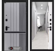 Входная дверь SKYLAB с зеркалом Панорама - Белый софт