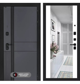 Входная дверь EVOLAB с зеркалом Максимум - Белый софт