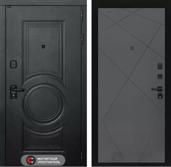 Входная дверь GRAND 24 - Графит софт | Стильная декоративная MDF панель 16 мм с наличником, цвет 