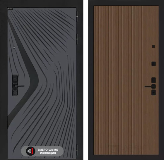 Входная дверь LEOLAB 29 - Дуб кантри темный | Фрезерованная МДФ панель 10 мм, цвет 