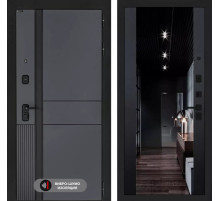 Входная дверь EVOLAB с зеркалом тонированным Максимум - Черный кварц