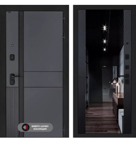 Входная дверь EVOLAB с зеркалом тонированным Максимум - Черный кварц