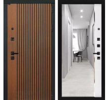 Входная дверь STORM с зеркалом Панорама - Белый софт