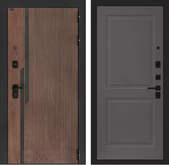 Входная дверь KARMINA 11 - Графит софт | Фрезерованная МДФ панель 10 мм, цвет 