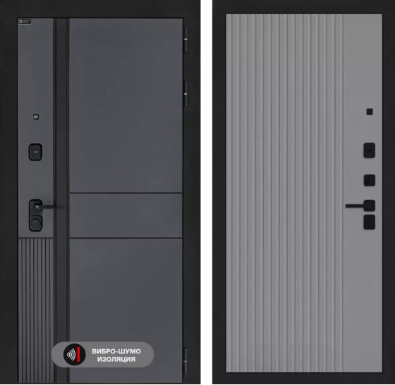 Входная дверь EVOLAB 29 - Серый рельеф софт | Фрезерованная МДФ панель 10 мм, цвет 