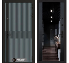 Входная дверь ISSIDA с Зеркалом тонированным Максимум - Черный кварц