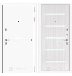 Входная дверь Лайн WHITE 01 - Сандал белый, стекло белое