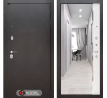 Входная дверь SILVER с зеркалом Панорама - Белый софт