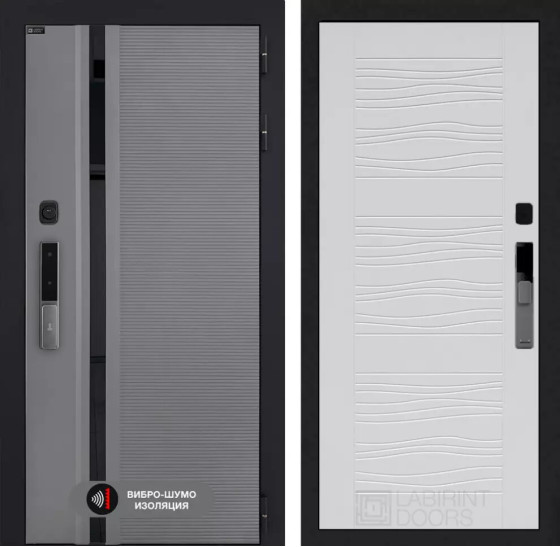 Входная дверь Пиано Смарт 2.0 панель 06 - Белое дерево | Фрезерованная МДФ панель 10 мм, цвет 