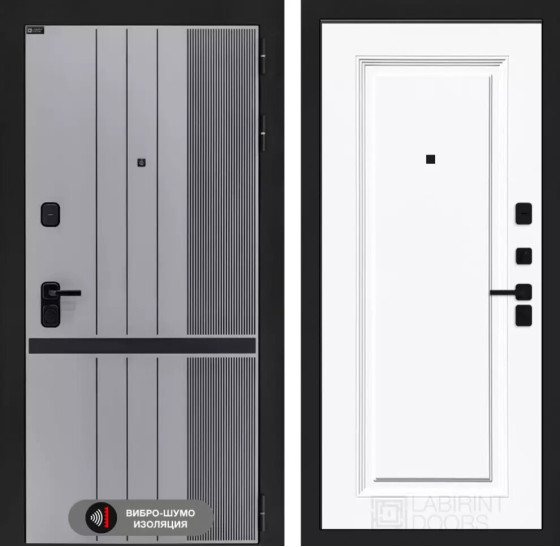 Входная дверь SKYLAB 27 - Эмаль RAL 9003 | Фрезерованная МДФ панель 10 мм, цвет 