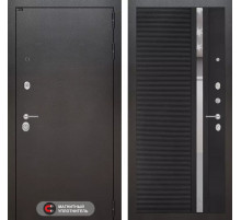 Входная дверь SILVER 31 - Черный кварц, зеркальная вставка с тонировкой