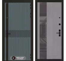 Входная дверь ISSIDA с Зеркалом 32 тонированным - Серый рельеф софт