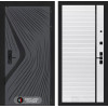 Входная дверь LEOLAB 22 - Белый софт, черная вставка | Фрезерованная МДФ панель 10 мм, цвет 