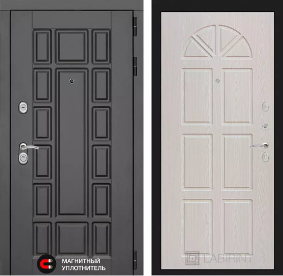 Входная дверь Нью-Йорк 15 - Алмон 25 | Декоративная MDF панель 16 мм с наличником, цвет 