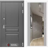 Входная дверь Платинум с Зеркалом Максимум - Грей софт | Декоративная MDF панель 16 мм с наличником, цвет 