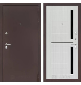 Входная дверь CLASSIC антик медный 02 - Сандал белый