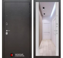 Входная дверь SILVER с Зеркалом Максимум - Сандал белый