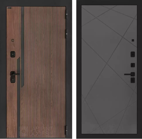 Входная дверь KARMINA 24 - Графит софт | Фрезерованная МДФ панель 10 мм, цвет 