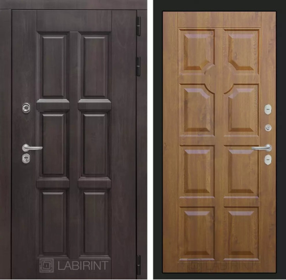 Входная дверь Лондон 17 - Золотой дуб | Влагостойкая MDF панель 16 мм с наличниками, цвет Винорит 