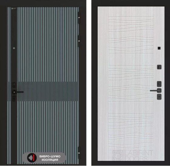 Входная дверь ISSIDA 06 - Сандал белый | Фрезерованная МДФ панель 10 мм, цвет 