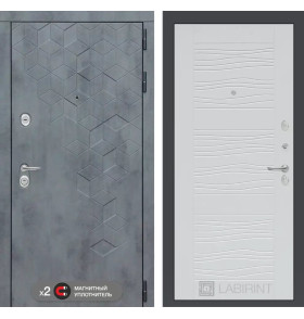 Входная дверь Бетон 06 - Белое дерево