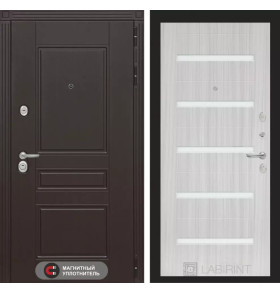 Входная дверь Мегаполис 01 - Сандал белый, стекло белое