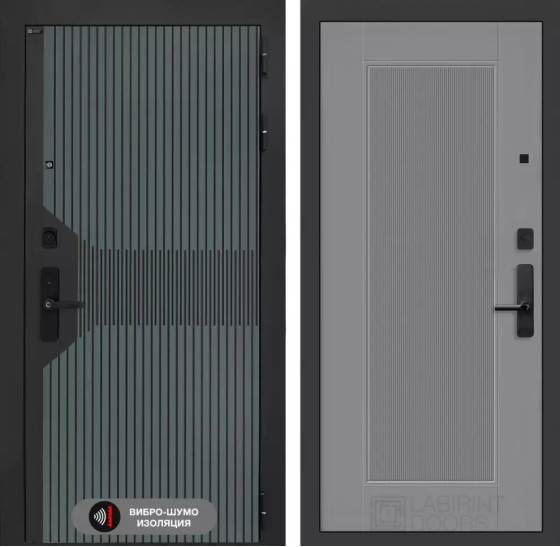 Входная дверь Смартлаб 30 - Серый рельеф софт | Фрезерованная МДФ панель 10 мм, цвет 