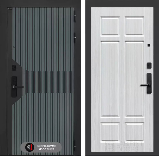 Входная дверь Смартлаб 08 - Кристалл вуд | Фрезерованная МДФ панель 10 мм, цвет 