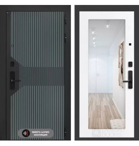 Входная дверь Смартлаб с Зеркалом 18 - Белое дерево