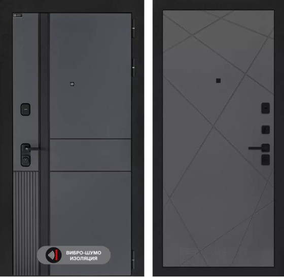 Входная дверь EVOLAB 24 - Графит софт | Фрезерованная МДФ панель 10 мм, цвет 