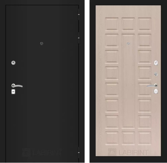 Входная дверь CLASSIC шагрень черная 04 - Беленый дуб | Металл с практичным покрытием 