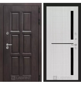 Входная дверь Лондон 02 - Сандал белый, стекло черное