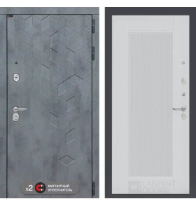 Входная дверь Бетон 30 - Белый рельеф софт