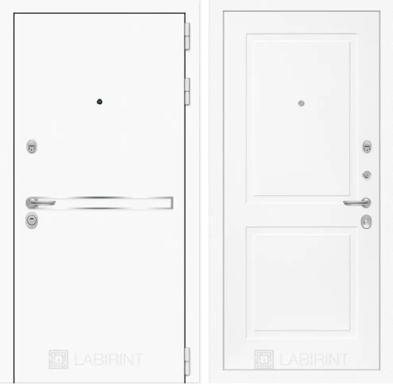 Входная дверь Лайн WHITE 11 - Белый софт | Металл с покрытием 