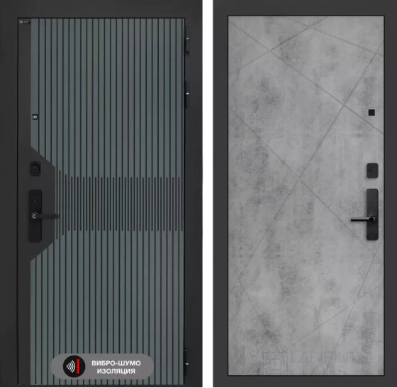 Входная дверь Смартлаб 24 - Бетон светлый | Фрезерованная МДФ панель 10 мм, цвет 