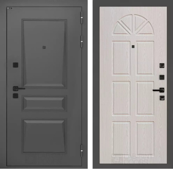 Входная дверь Орлеан 15 - Алмон 25 | Металлическая отделка методом давления на полотне