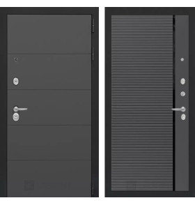 Входная дверь ART 22 - Графит софт, черная вставка