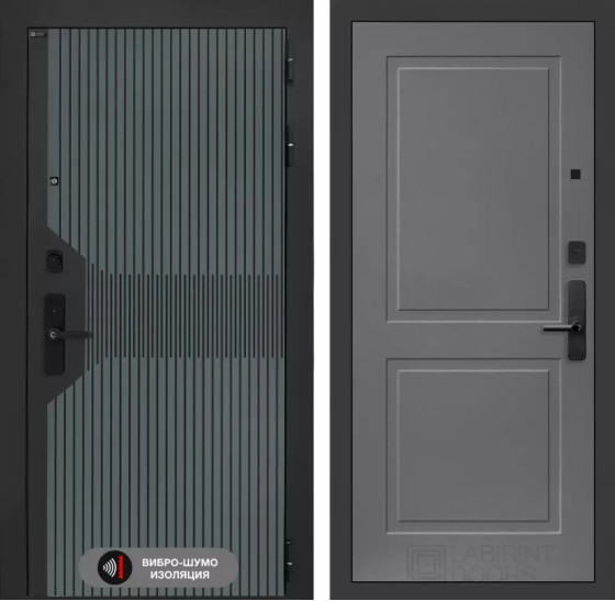 Входная дверь Смартлаб 11 - Графит софт | Фрезерованная МДФ панель 10 мм, цвет 