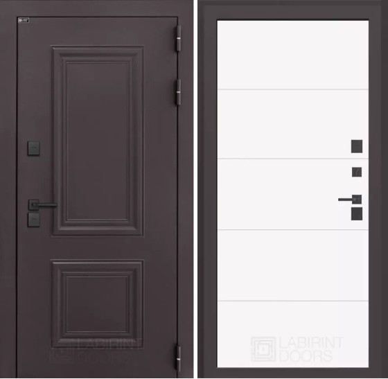 Входная дверь Полярис лайт 13 - Белый софт | Металлическая отделка методом давления на полотне, 960х2050 мм (внешний 1130х2130 мм), 880х2050 мм (внешний 1050х2130 мм)