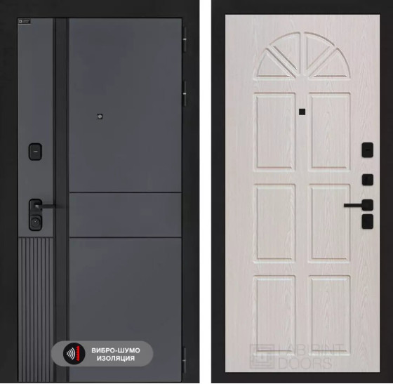 Входная дверь EVOLAB 15 - Алмон 25 | Фрезерованная МДФ панель 10 мм, цвет 