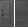 Входная дверь Орлеан 22 - Графит софт, черная вставка | Металлическая отделка методом давления на полотне