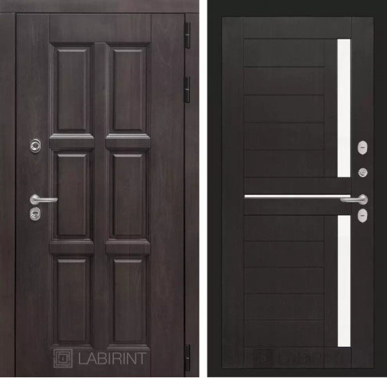 Входная дверь Лондон 02 - Венге, стекло белое | Влагостойкая MDF панель 16 мм с наличниками, цвет Винорит 