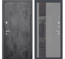 Входная дверь LOFT с Зеркалом 32 тонированным - Серый рельеф софт