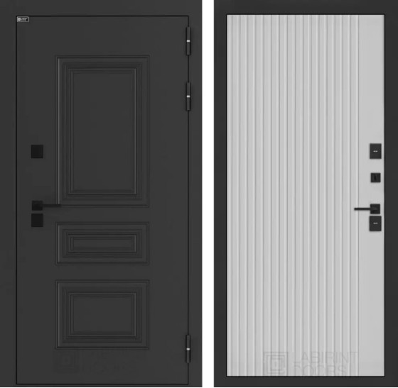 Входная дверь Аляска Лайт 29 - Белый рельеф софт | Металлическая отделка методом давления на полотне