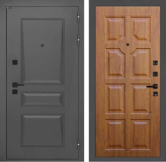 Входная дверь Орлеан 17 - Золотой дуб | Металлическая отделка методом давления на полотне